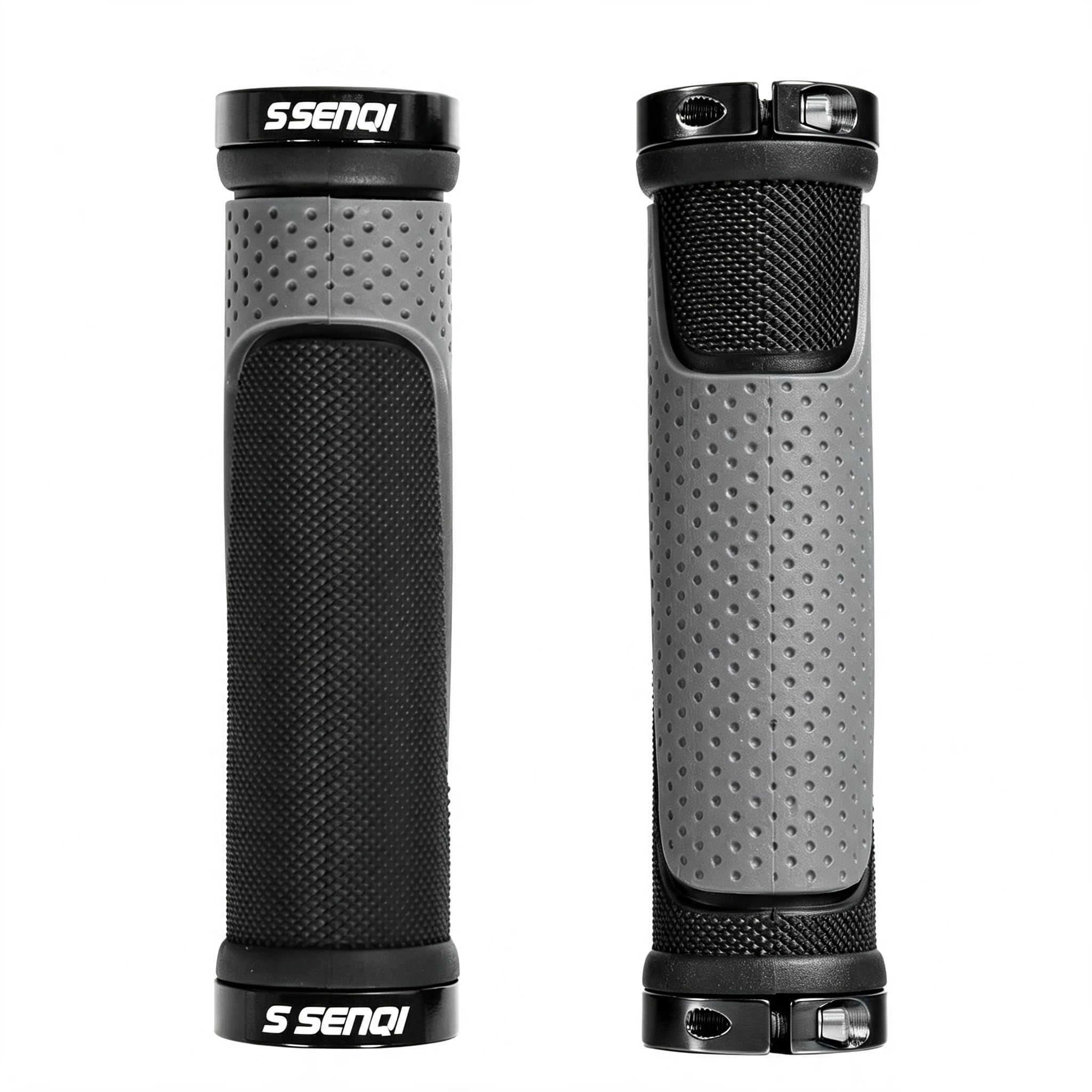 SENQI Poignées de vélo légères - 130 mm et 130 mm, 130 mm et 90 mm, 90 mm et 90 mm - Pour guidon de 22,2 mm - Convient pour vélos multi-vitesse, VTT, BMX - Noir