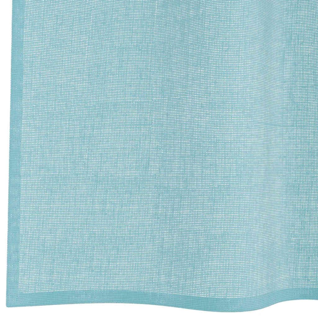 Voile Vorhänge mit Schlaufen 2 Stück Türkis 140x175 cm, lichtdurchlässiger Sichtschutz, Gardine für Wohnzimmer Schlafzimmer Küche, pflegeleichter Stoff, kombinierbar mit Gardinenstangen
