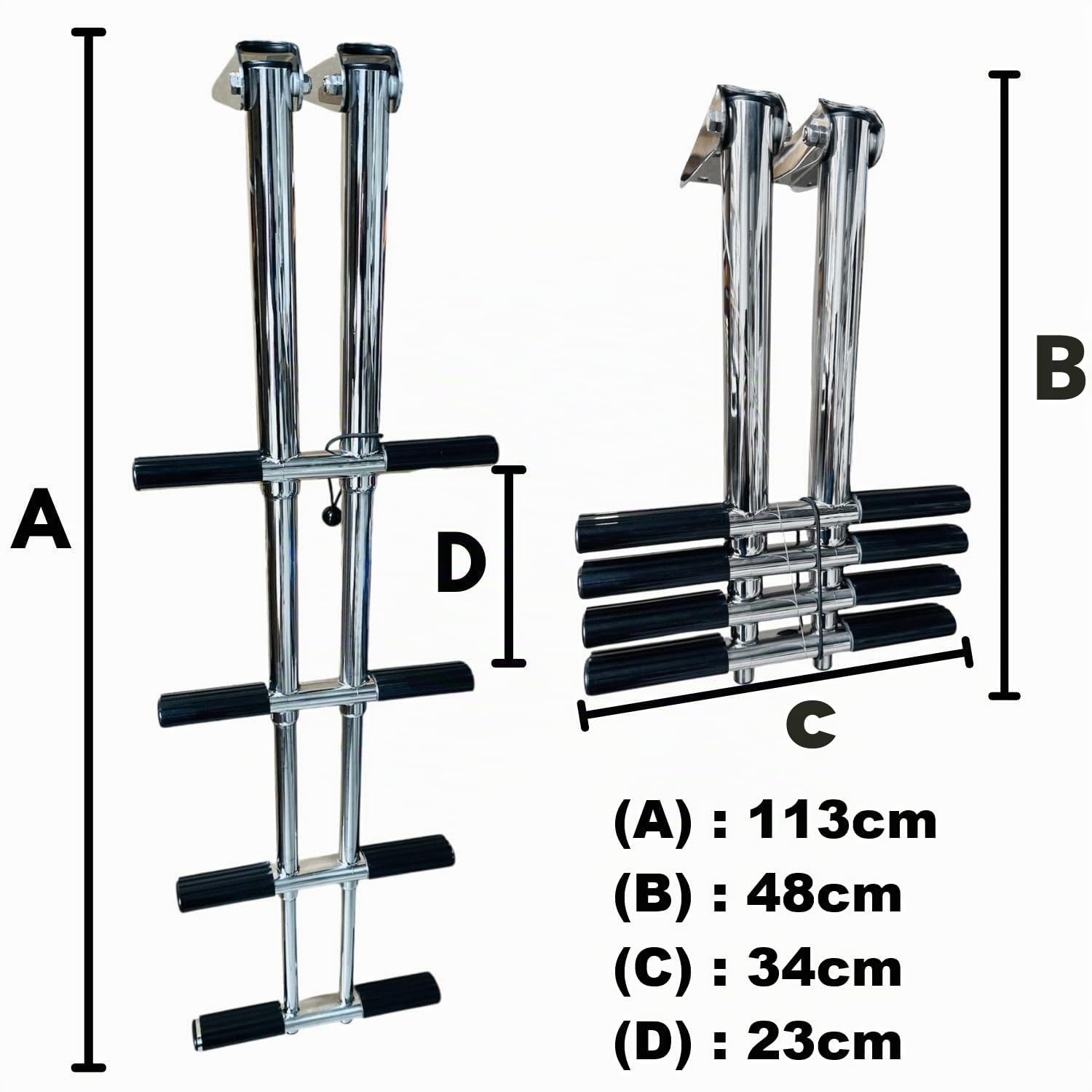 TREPPE Échelle télescopique en acier inoxydable pour bateaux 4 marches