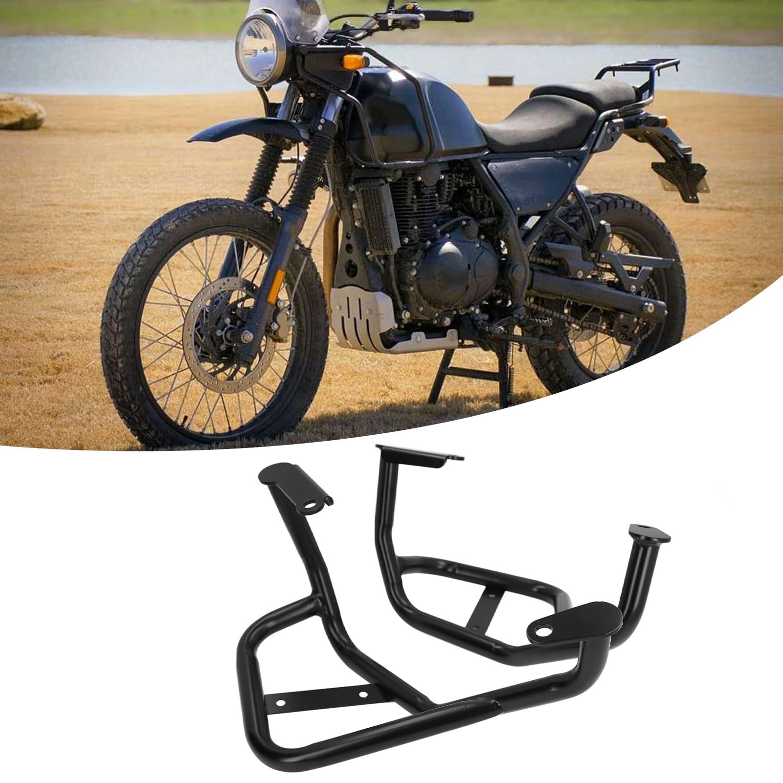 Paracadute Moto Protezione Motore Barra 22mm Nero