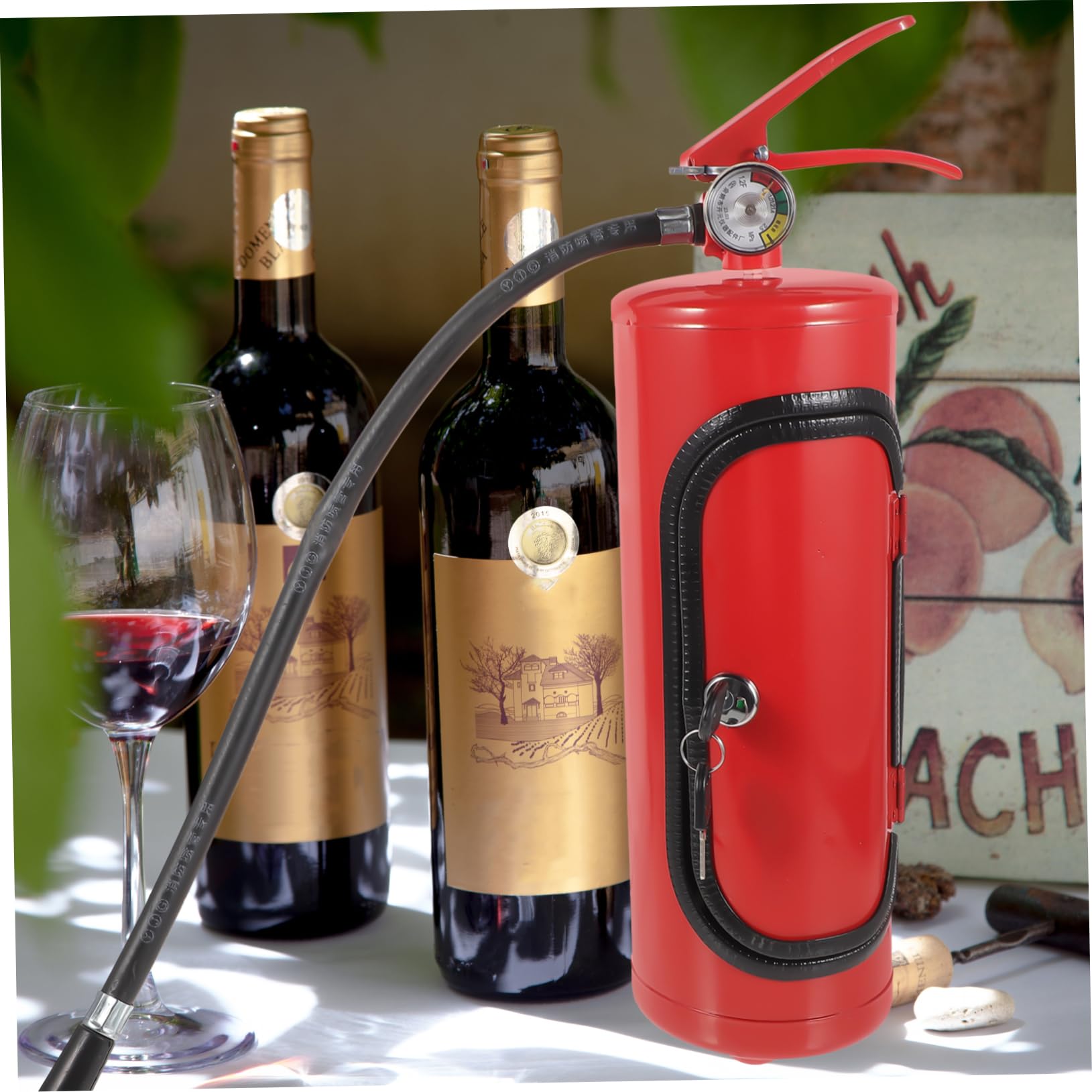 Feuerlöscher Weinkabinett Wein Aufbewahrungsbox Für Rotwein Mit Modernem Metall Design Und Kompakter Größe Ideal Als Jungengeschenk Und Dekoration