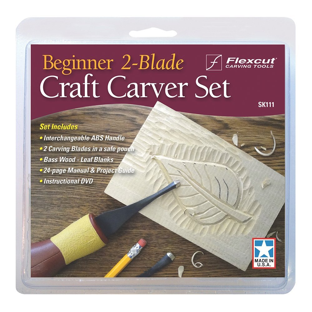 Flexcut Beginner 2-Blade Craft Carver Set Multi-Colored