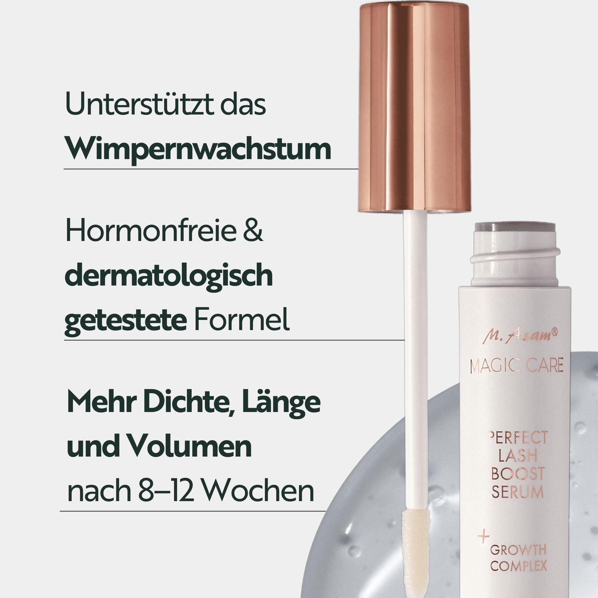 M. Asam MAGIC CARE Perfect Lash Boost Serum (7 ml) – Wimpernserum volle Wimpern & ausdrucksstarke Augenbrauen, stimuliert die Follikel der Wimpern & verbessert ihren Halt, vegan