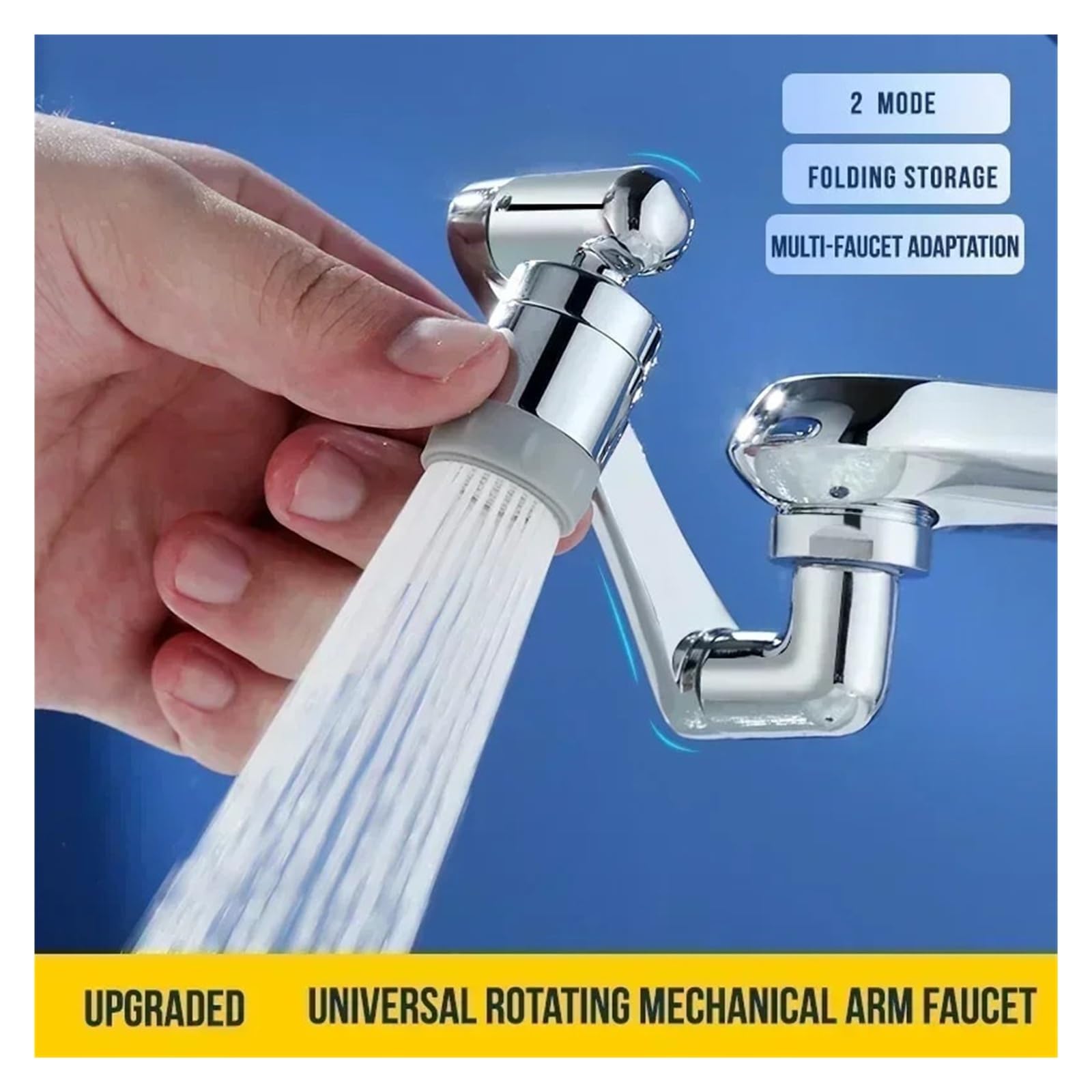 Universale 1080 ° rotante rubinetto estensore testa spruzzatore cucina robot braccio estensione rubinetto aeratore miscelatore gorgogliatore acqua rubinetto ugello con 2 modalità (1080 doppia modalità