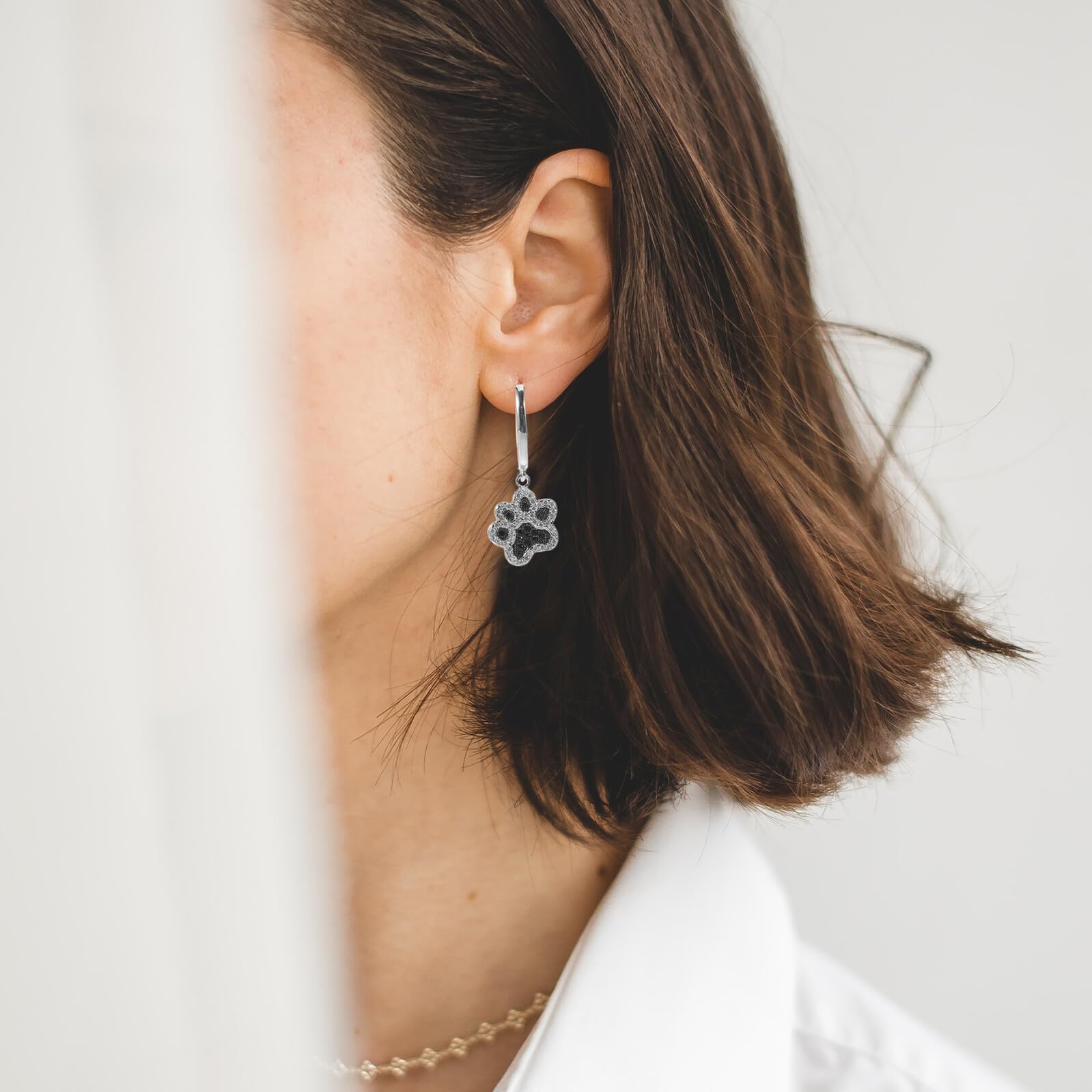 POPETPOP Orecchini Pendenti Donna in Argento 925 a Forma di Artiglio di Cane Zirconi Gioielli Minimalisti Anallergici per Orecchie Sensibili Accessori Moda Versatili e Regalo per Amanti