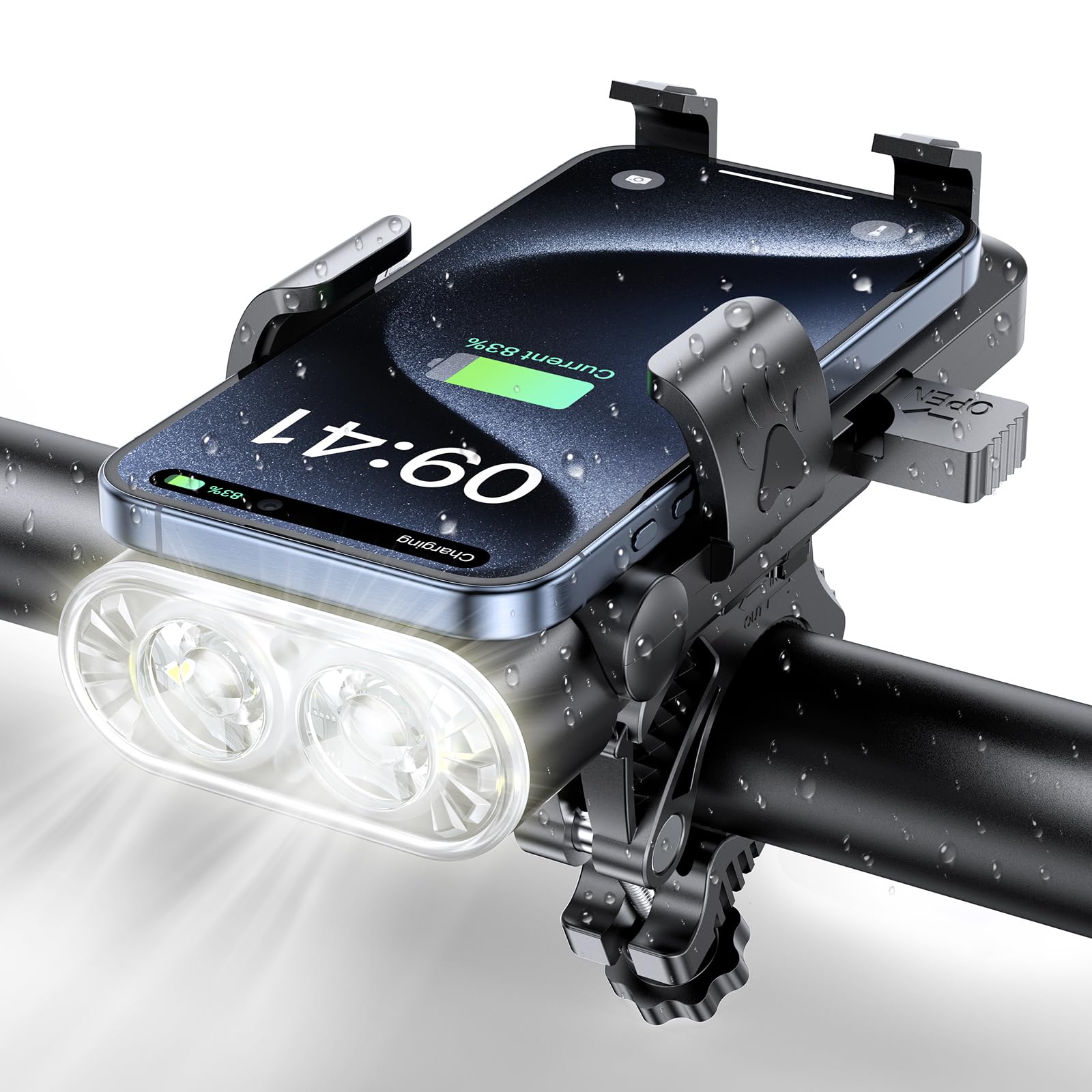 自転車　LEDライト　高輝度　ヘッドライト シルバー　GPS スマホ連動 自転車 LEDライト 高輝度 ヘッドライト シルバー GPS スマホ連動