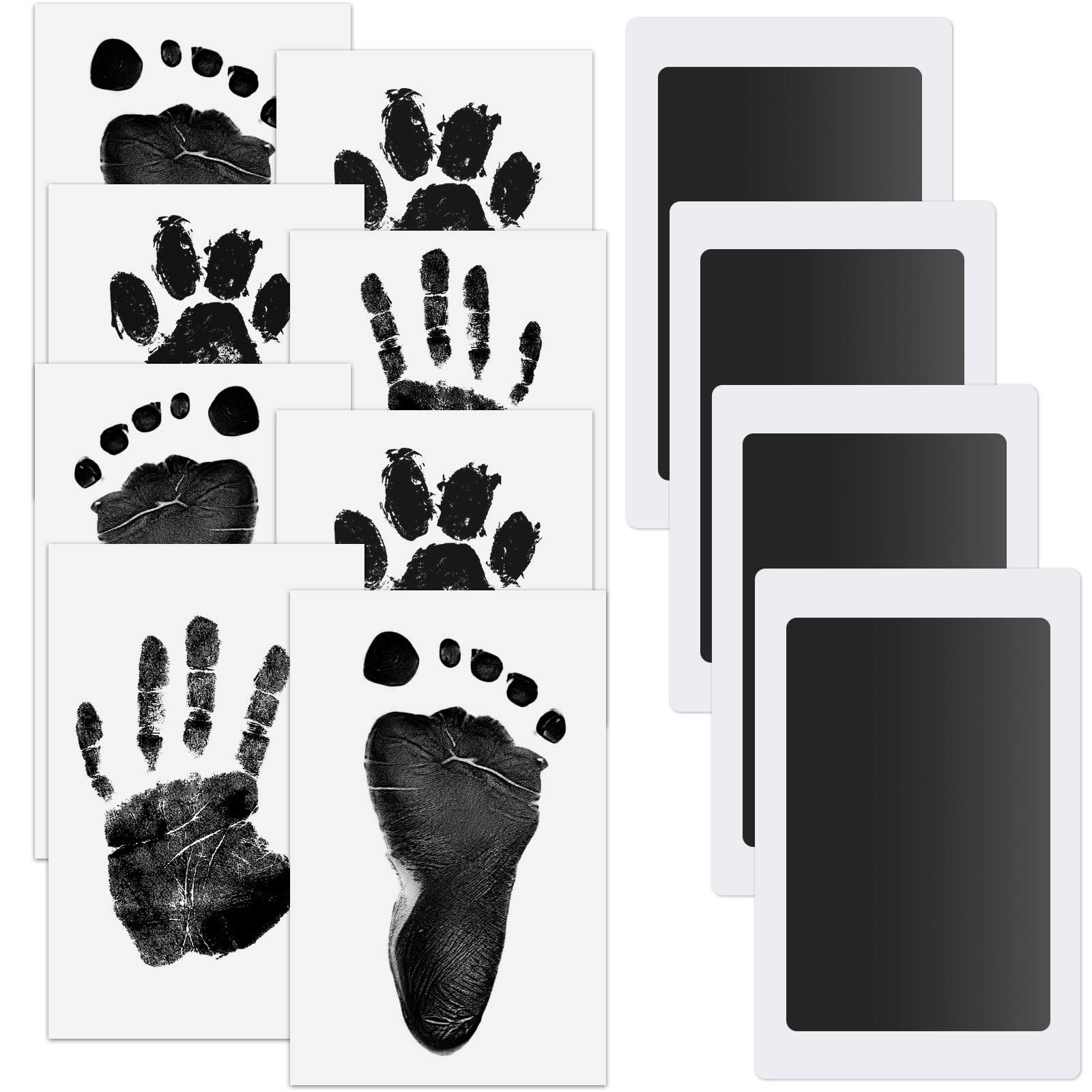 soodyoow 4 Pcs Fußabdruck Baby, Baby Fussabdruck Set, Abdruckset Babys, Handabdruck Set, HandabdruckBaby, BabyAbdruckset, Pfotenabdruck Set Hund und Katze, Babys Handabdruck und Fußabdruck Set