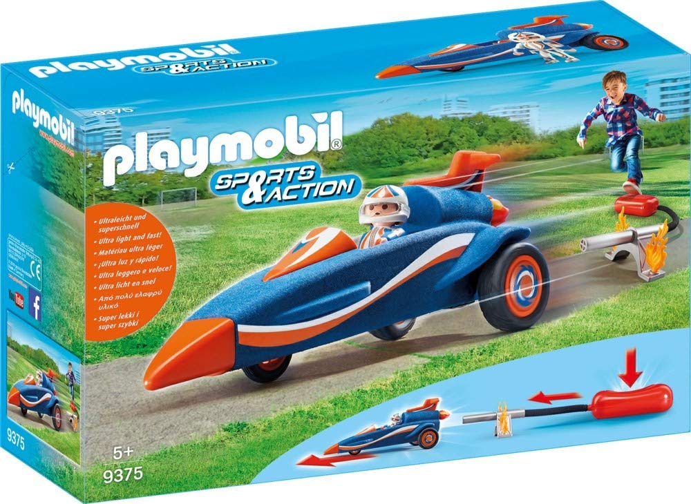 Lot Playmobil 123 – Avion, Voiture Police, Fusée, Voiture Course – Occasion