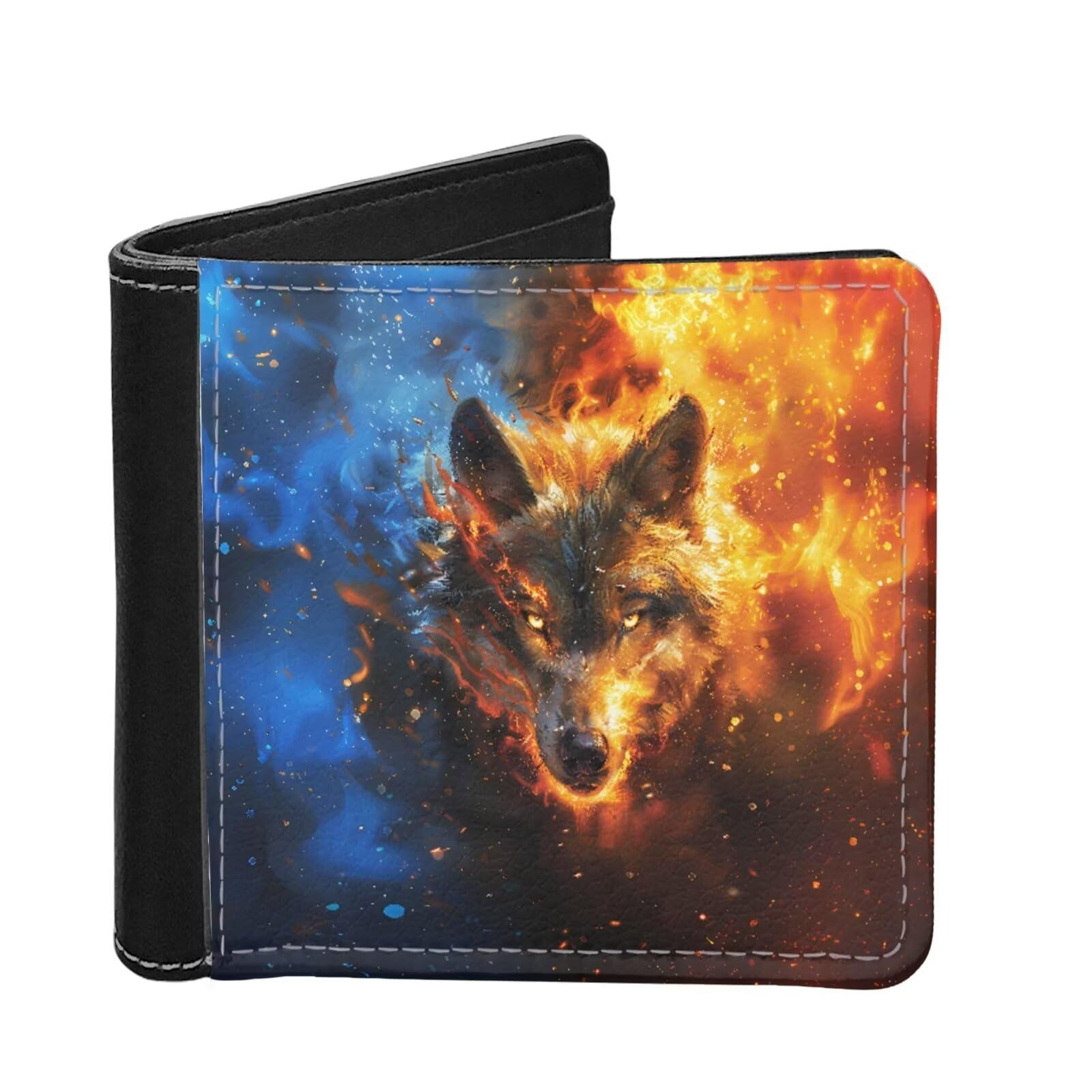 Billfold／LONG WALLET⑪MADE IN ITALY／Wolf Wolf Wallet. Long Wallet, Leather Wallet, Hand Tooled Wallet