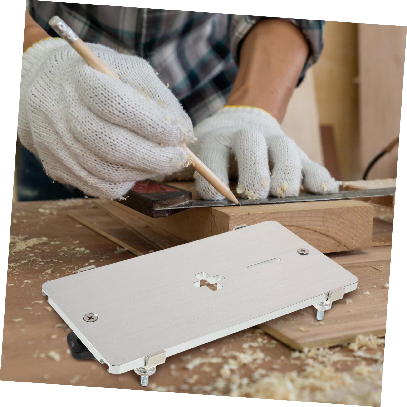 VILLCASE Elektrische Stichsäge mit Einsatzplatte aus Aluminiumlegierung Präzisem Schnitt und Sicherheitsvorrichtung für Holzbearbeitung und Heimwerkerarbeiten