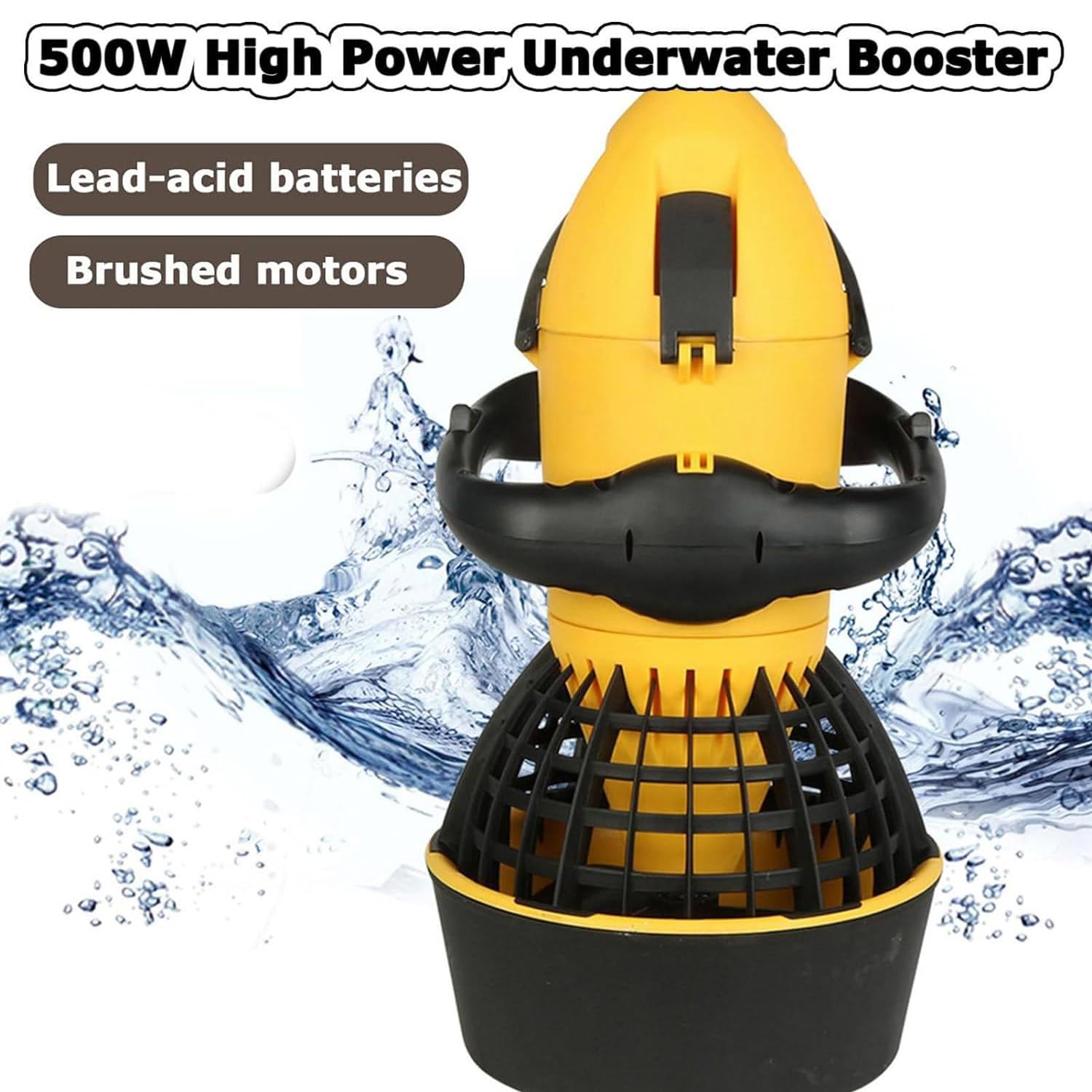 Booster per Nuoto subacqueo, Scooter Elettrico subacqueo da 500 W, Booster per Scooter subacqueo per Piscina per Sport Acquatici, Immersioni, Snorkeling e Avventure Marine,Yellow