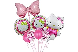 Globos de Cumpleaños de Hello Kitty para Decoración de Fiesta de Anime