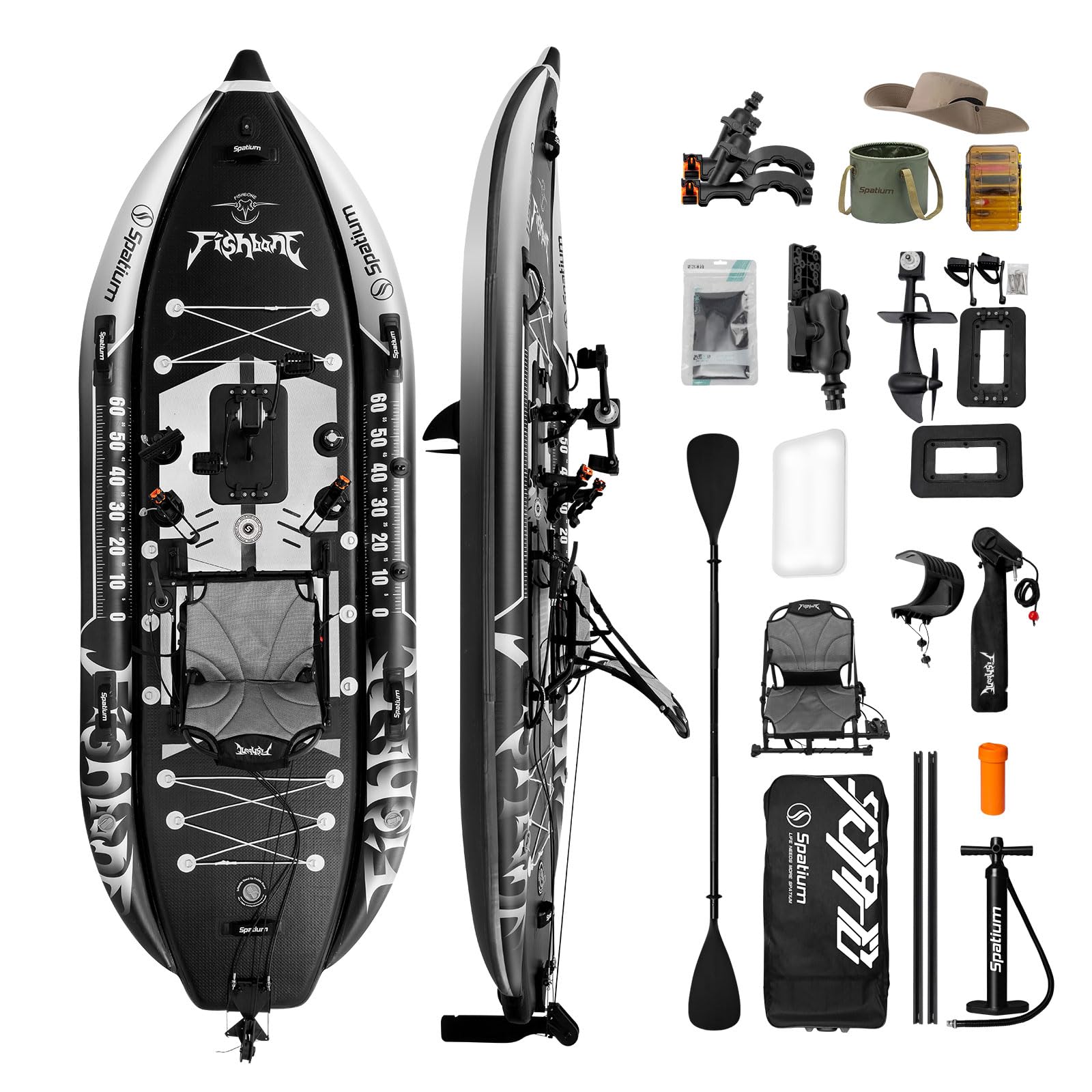 Spatium Kayak Gonfiabile 2 Posti | 4,85 M Con Sedile, Pagaia E Pompa | Canoa Per Pesca E Fiume - 3