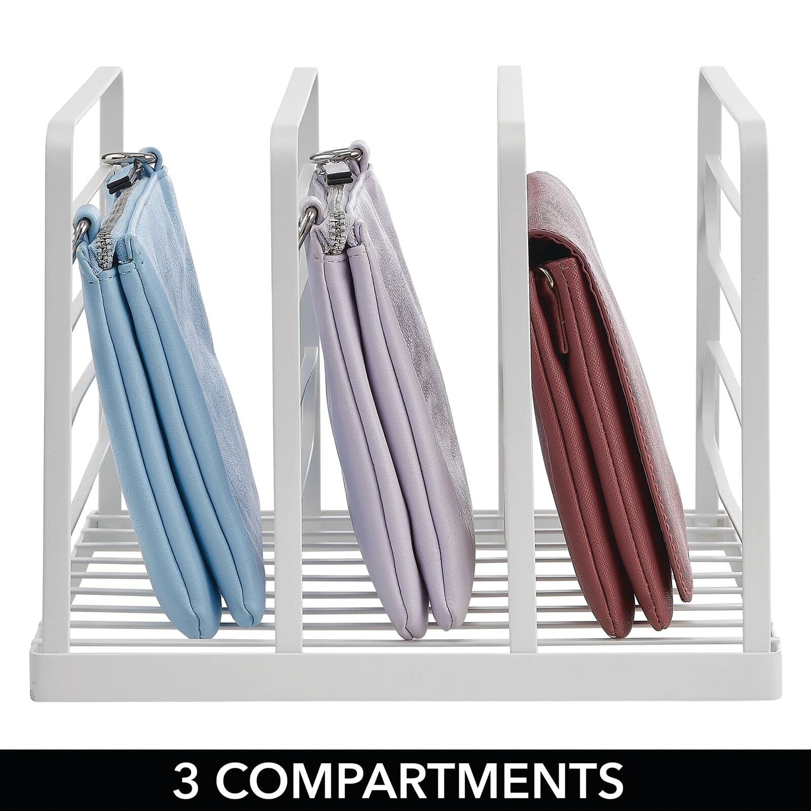 2 Organisateurs Porte-Monnaie MDesign - Métal 28.6x28.6x21.6cm - 5 Compartiments - Blanc Mat