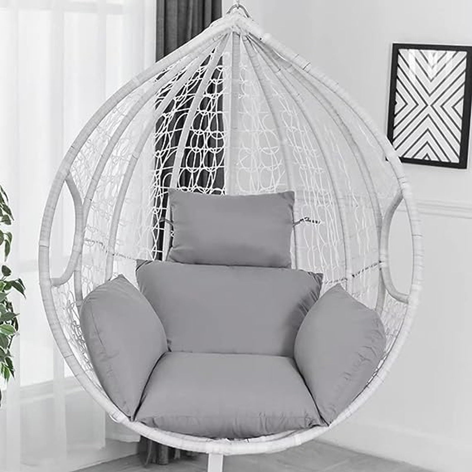 Cojín de repuesto para sillón de huevo, para patio, jardín, balcón, césped, sala de estar, mecedora, color 2