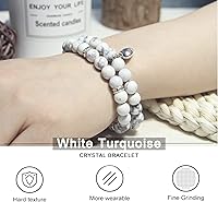 Vista 9 de 2Pcs Healing Crystal Bracelets for Women Handmade Beaded Bracelet Healing Prayers Crystal 8mm Natural Stone Beads Bracelet Stress Relief Get Well