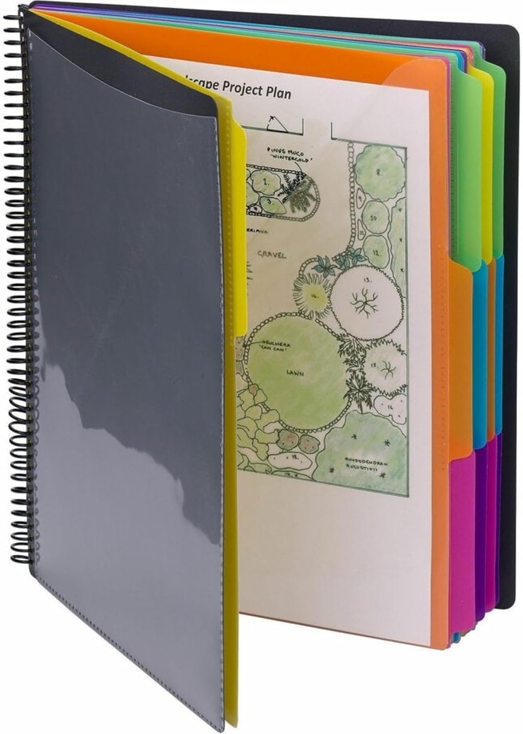 Smead Project Organizer, 24 Poets, Grey with Assorted Bright Tabs, Tear