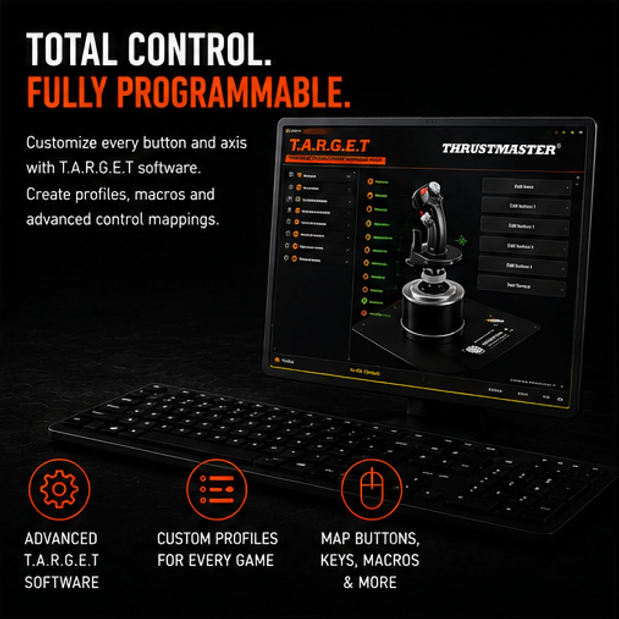 Thrustmaster Hotas Warthog Doppel-Gashebel Steuerknüppel HEART HallEffect AccuRate-Technologie PC