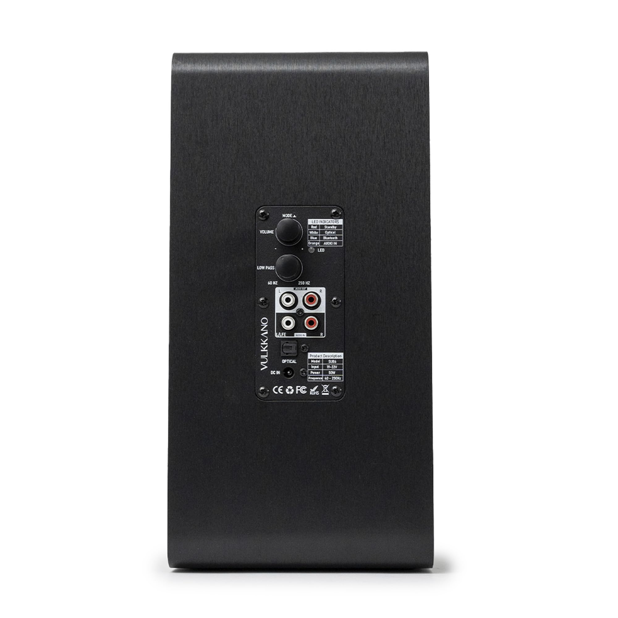 VULKKANO SUB6 Subwoofer Activ 6.5 Zoll, Frequenz 60Hz-250Hz