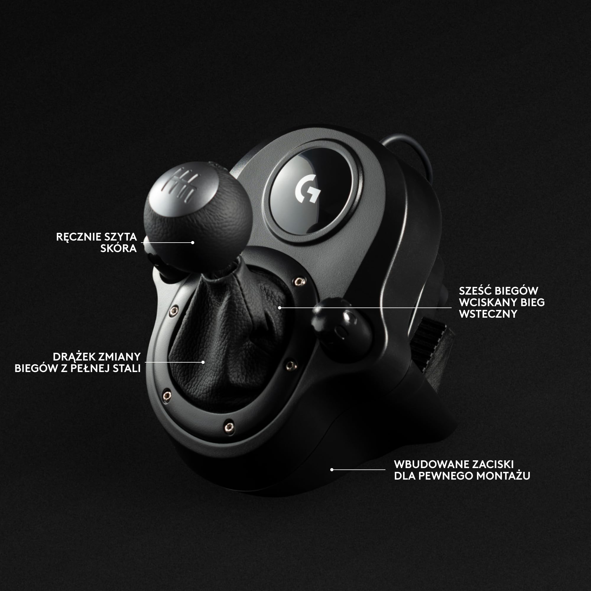 Logitech G920 Driving Force Racing Wheel, Kierownica wyścigowa do konsoli Xbox One i komputera, Xbox One/PC - Czarny & Logitech G Dźwignia zmiany biegów Driving Force do G923, G29 lub G920