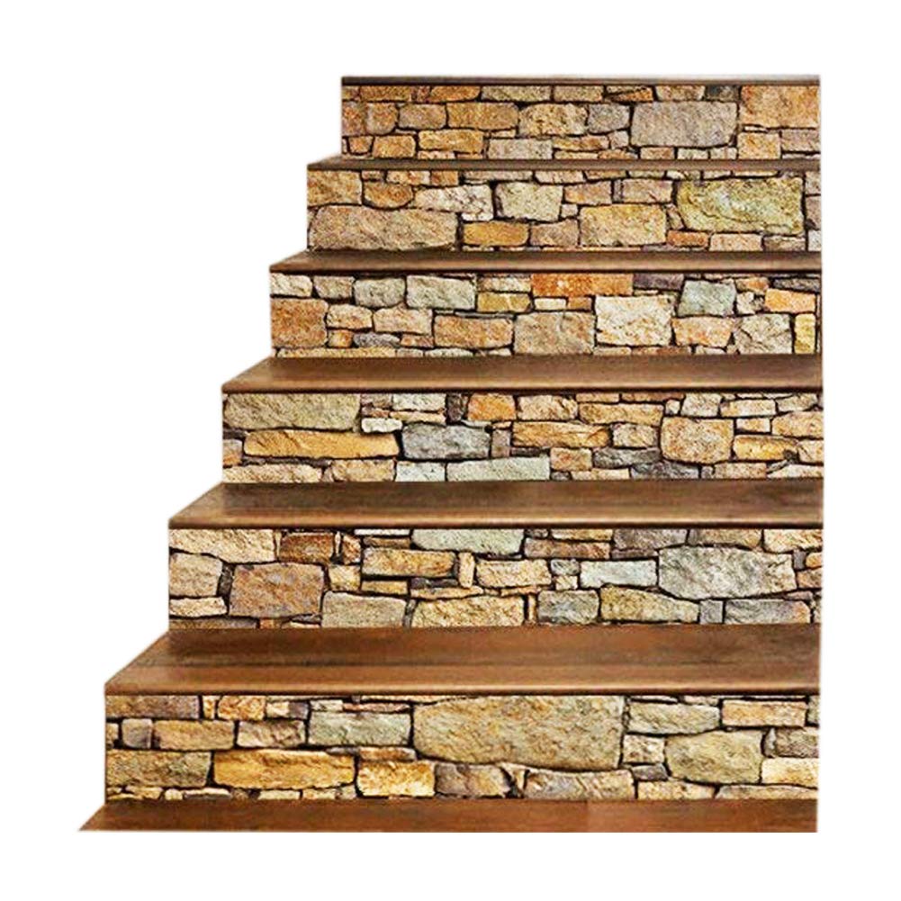 CTRLZS 3D Stair Sticker Murals Wall Decal-Vintage Landscape Staircase Sticker Mural Tile Step Stair Risers Sticker Removable Peel and Stick Stair Decal Wall Stickers