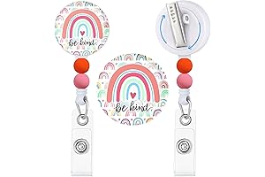Be Kind Rainbow Badge Reel: Retractable RN Badge Holder Clip