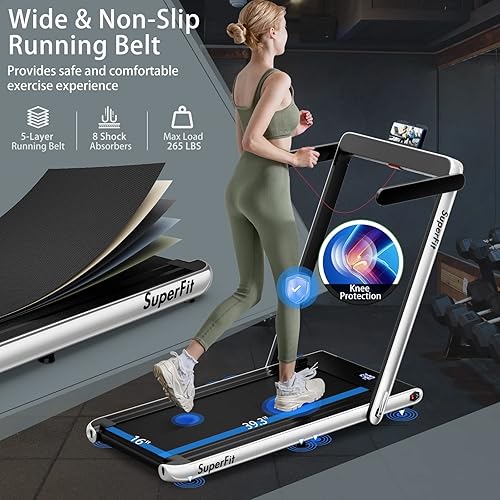 Miniatura 3 de Goplus Caminadora 2 en 1 para debajo del escritorio, 2.5 HP Superfit plegable para oficina en casa con aplicación inteligente, control remoto,