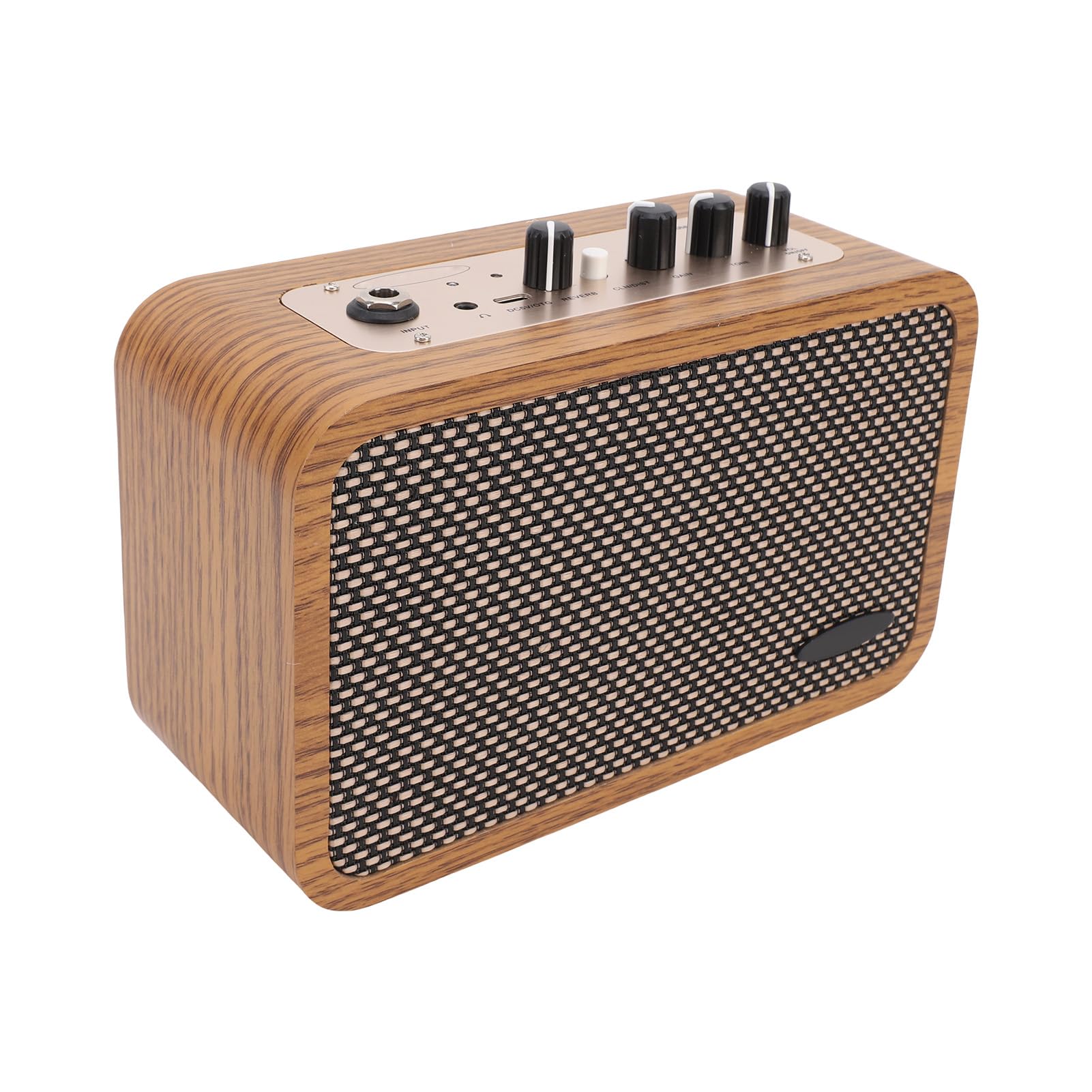 Tangxi Amplificatore per Chitarra Elettrica da 10 W Altoparlante BT in Legno, Riverbero Toni Overdrive Puliti Manopole di Tono con Guadagno in Ingresso da 6,35 Mm Design a 2 modalità per Bassi Bassi