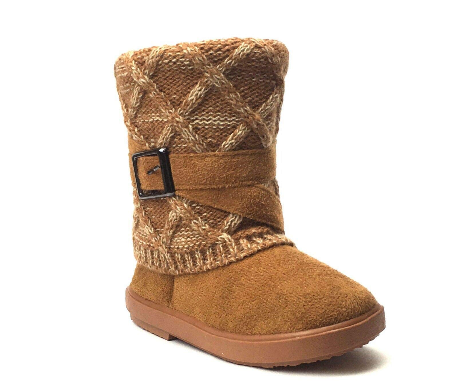 REDVOLUTIONNew Kids Classic Snow Boots Faux Leather Fashion Boots Outdoor Shoes(Toddler/Little Kid)