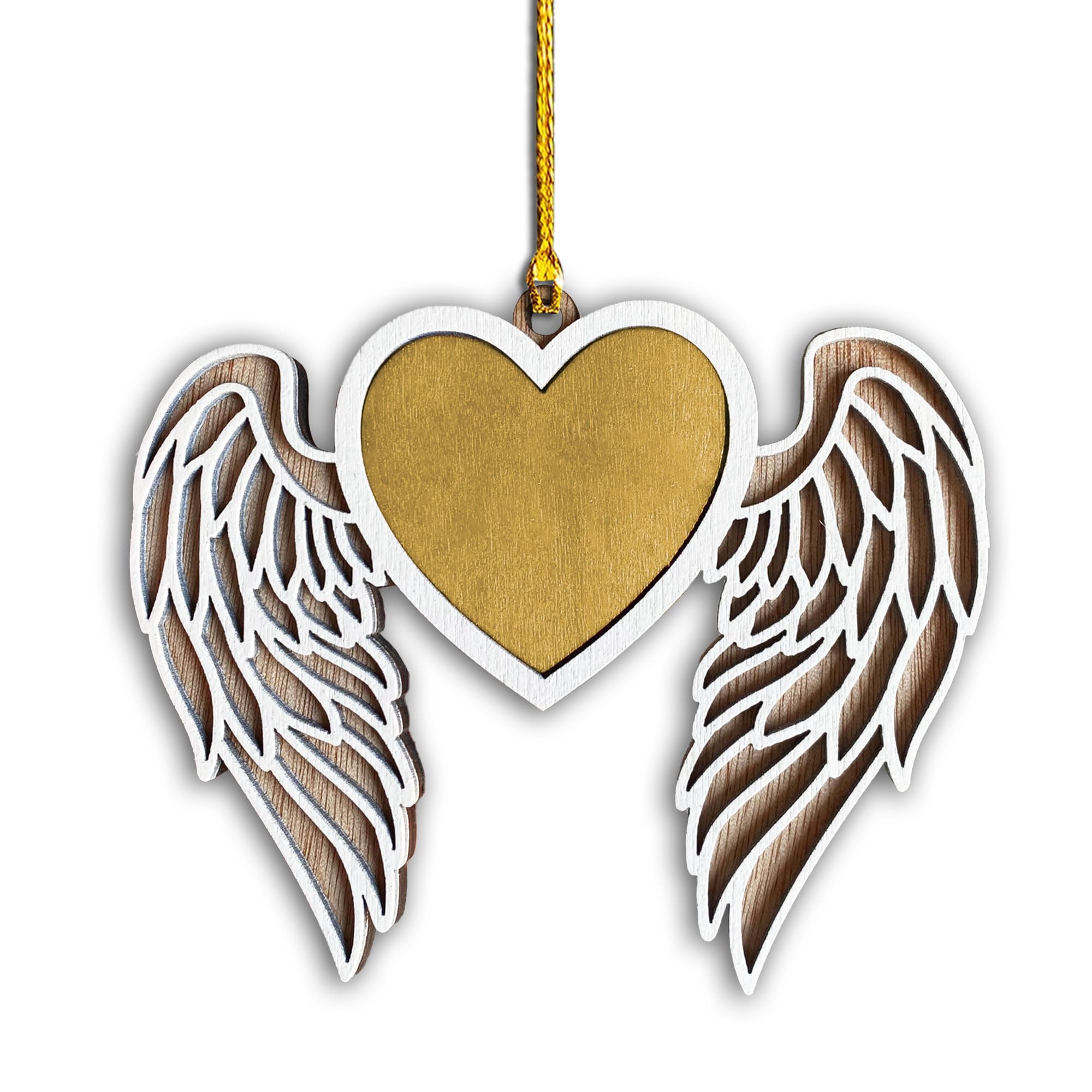 With Name Personalized Angel Wings Memorial Wooden Ornament Christmas Personalized Angel Wings For Women