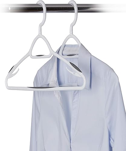 Miniatura 3 de Neatfreak - Juego de 5 perchas antideslizantes de lujo para ropa, pantalones, chaquetas y camisas, perchas de plástico blanco resistente con cuello