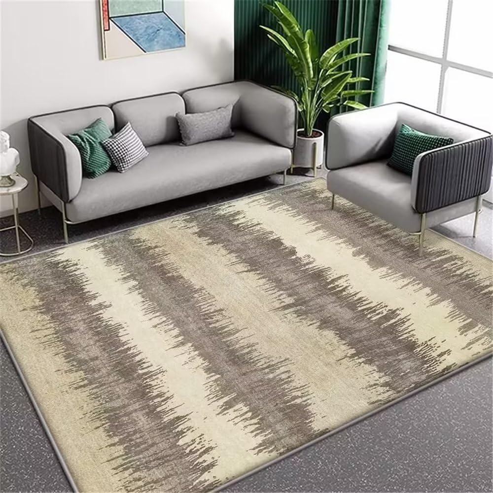 Tapis de chambre gris avec rayures floues vintage de 60x90cm