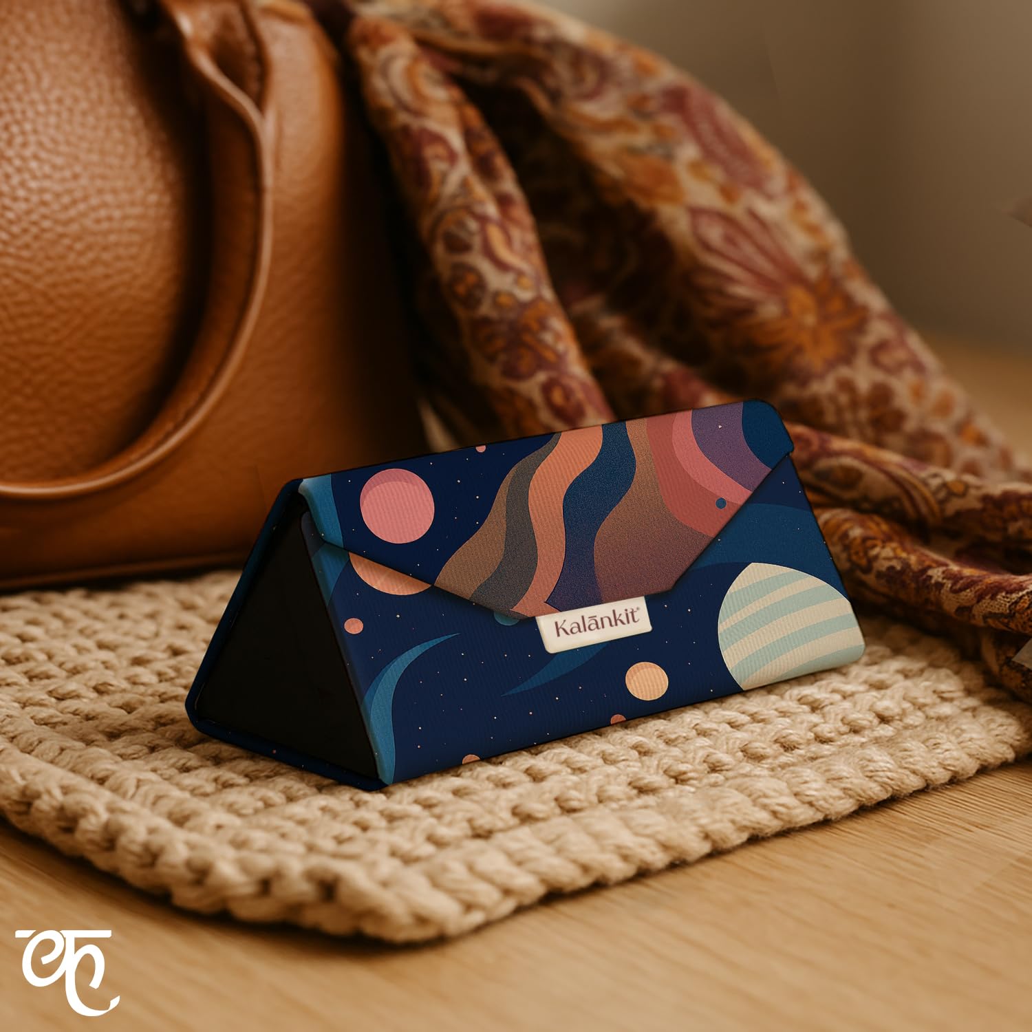 Kalankit Trifold Sunglass Cases Combo With Rakhi and Roli | Trifold Spectacle Box with Tilak Set | Vegan Leather | Rakhi Gift Hamper for Brother | Rakshabandhan Gift for Bhai | Astral Voyage - Image 3 thumbnail