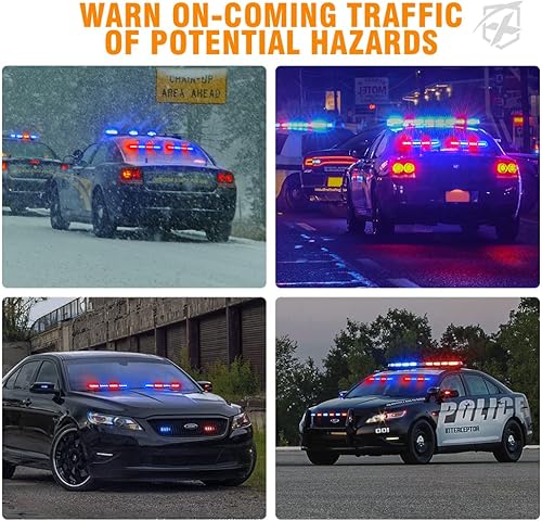 Miniatura 3 de Xprite Barra de luz estroboscópica doble LED para asesor de tráfico de emergencia, barras de luz intermitentes de advertencia de peligro de