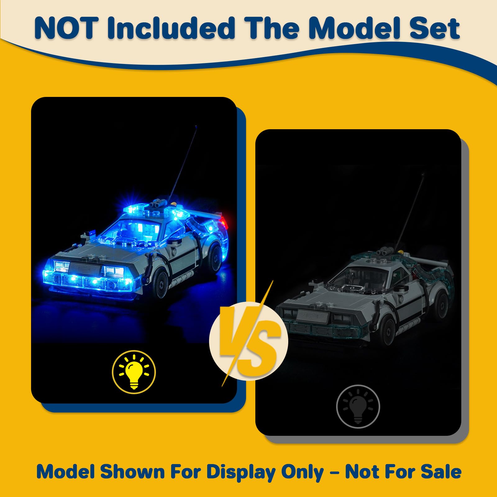 LocoLee Led Light Set Compatible with Lego 77256 Time Machine from Back to the Future Led Decoration Lighting Kit Compatible with Lego 77256 Building Blocks Model,Only Lights Set,No Model - Image 4