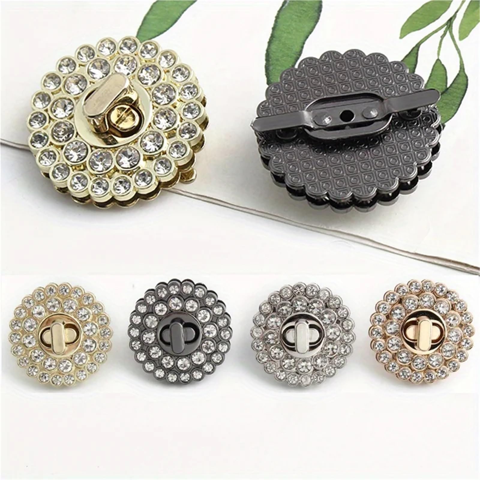 Skręć zamek, zamknij portfel, Zapięcia obrotowe do toreb i portfeli, opakowanie 10 sztuk, wielokolorowe, okrągłe, 3,9 cm, akcesoria DIY(Gun Metal)