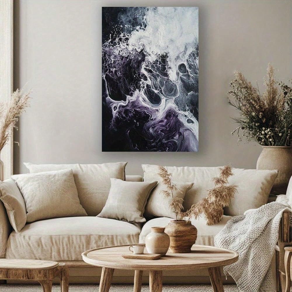 TZKBDMA Abstract Flowing Canvas Wall Art Prints for Living Room, Nordic Minimalist Prints Artwork Wall Decor for Bedroom(80x120cm/Inner frame)