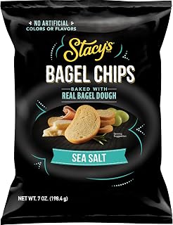 Stacy's Sea Salt Bagel Chips, 7 oz - Real Bagel Dough, No Artificial Colors/Flavors, Hearty Crunchy Snack 4.5 Stars 25K+ Reviews
