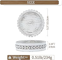 Vista 3 de Hanobe Portavelas para velas de pilar: juego de 3 portavelas de madera rústica de granja, soporte de vela encalado para centros de mesa, chimenea