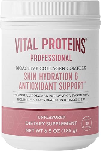 Vital Proteins Hidratación profesional de colágeno bioactivo complejo de la piel y apoyo antioxidante, 6.5 onzas
