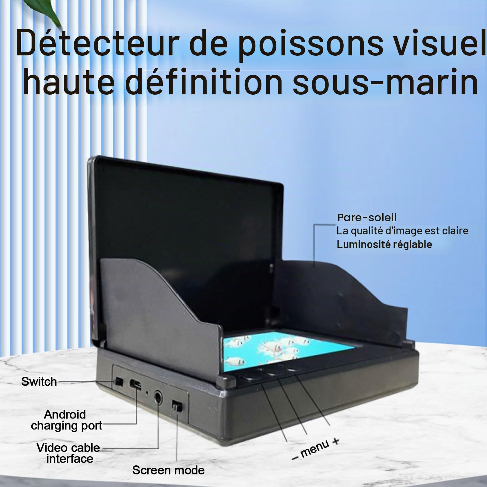 Caméra de pêche sous-marine portable, caméra de détection de poissons, caméra de vision nocturne infrarouge grand angle IP68, étanche IP68, écran IPS de 10,9 cm, câble de 30 m, caméra de recherche de