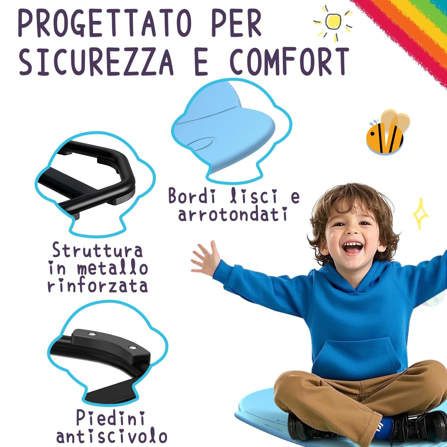 Sedia Girevole Bambini, Attrezzatura Sensoriale per Autismo, Seduta Girevole a 360° per Allenamento a Equilibrio e Coordinazione, Sicura e Robusta per Bambini con ADHD