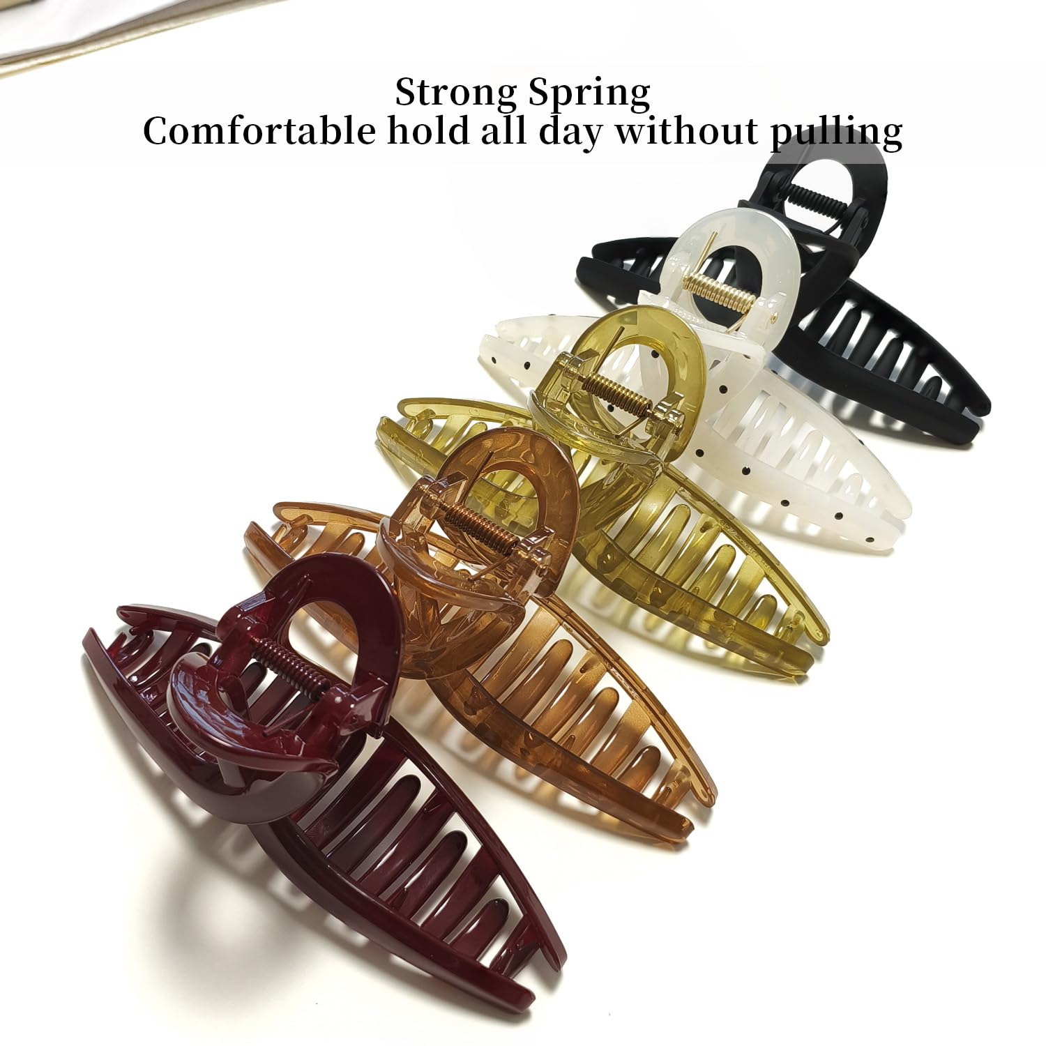 5 Inch Extra Large Claw Clips, 13 cm No Slip Jelly Jumbo No Slip XL Hair Clips for Thick Long Curly Hair, Big Hair Claw Clips, 5 Pack - Image 3