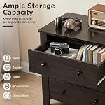 Giantex Drawer Chest with 3 Drawers,Solid Curved Legs and Double Handled Bedside Table Storage Dresser Cabinet for Bedroom, Living Room, Entryway, Nursery 28x 18x 26 Inch Drawer Dresser (Deep Coffee)