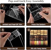 Vista 6 de VGOODALL 30 cajas transparentes de recuerdo, 8.2 x 2.75 x 2.2 pulgadas, cajas de cubo transparentes para galletas, macarrones, bodas, despedidas