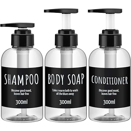 Amazon シャンプーボトル おしゃれ ランキング Segbeauty ディスペンサー容器 透明 300ml 3本セット 詰め替えぼとる 洗剤 アルコール ソープ シャンプー用ディスペンサー ホーム キッチン オンライン通販