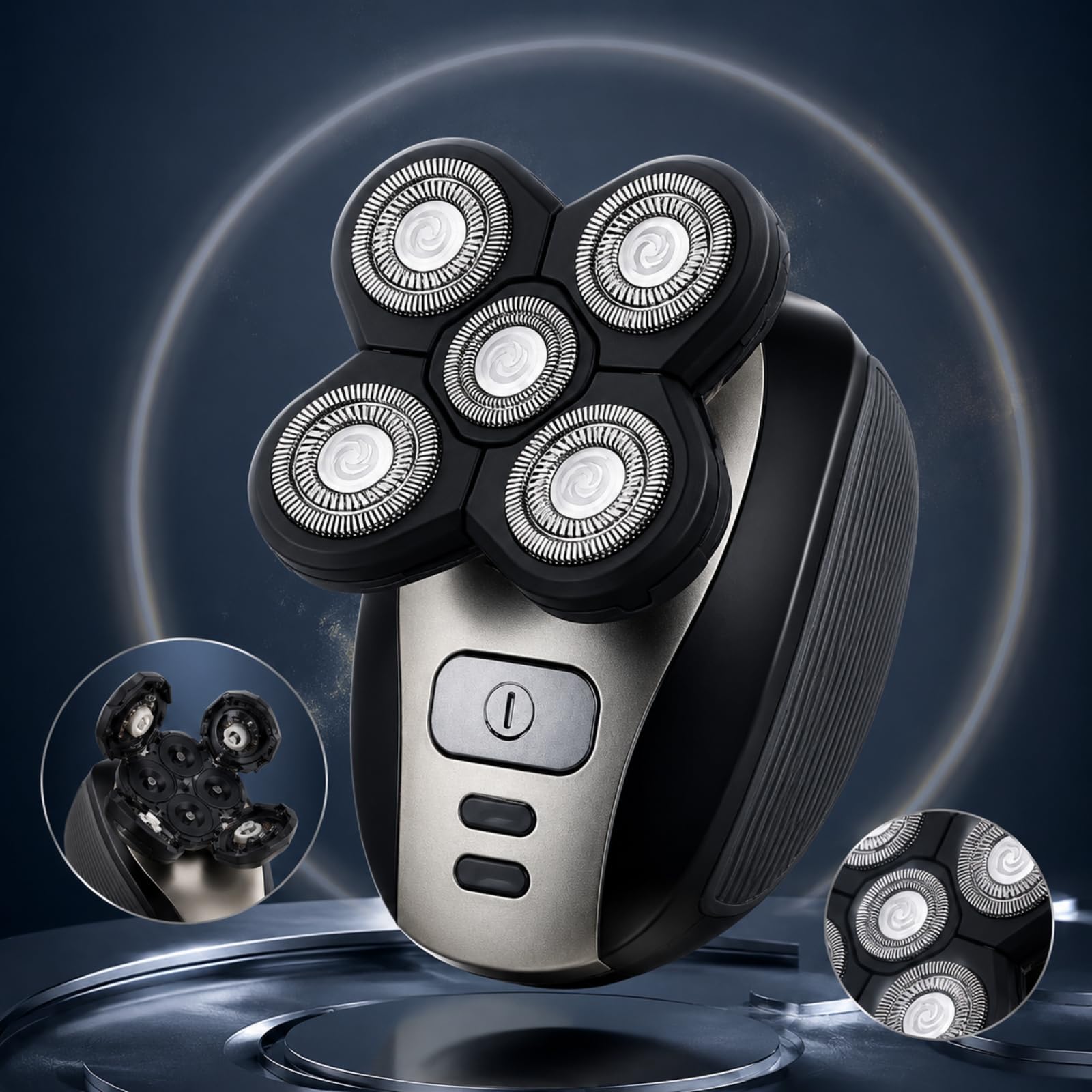 Flex Series Shaver Kit Rasoio Testa Calva Tagliacapelli A Zero Rasoio Elettrico 7D Lame Flessibili Rasatura Precisa Per Uomini Cura Della Barba E Del Viso (Singolo)