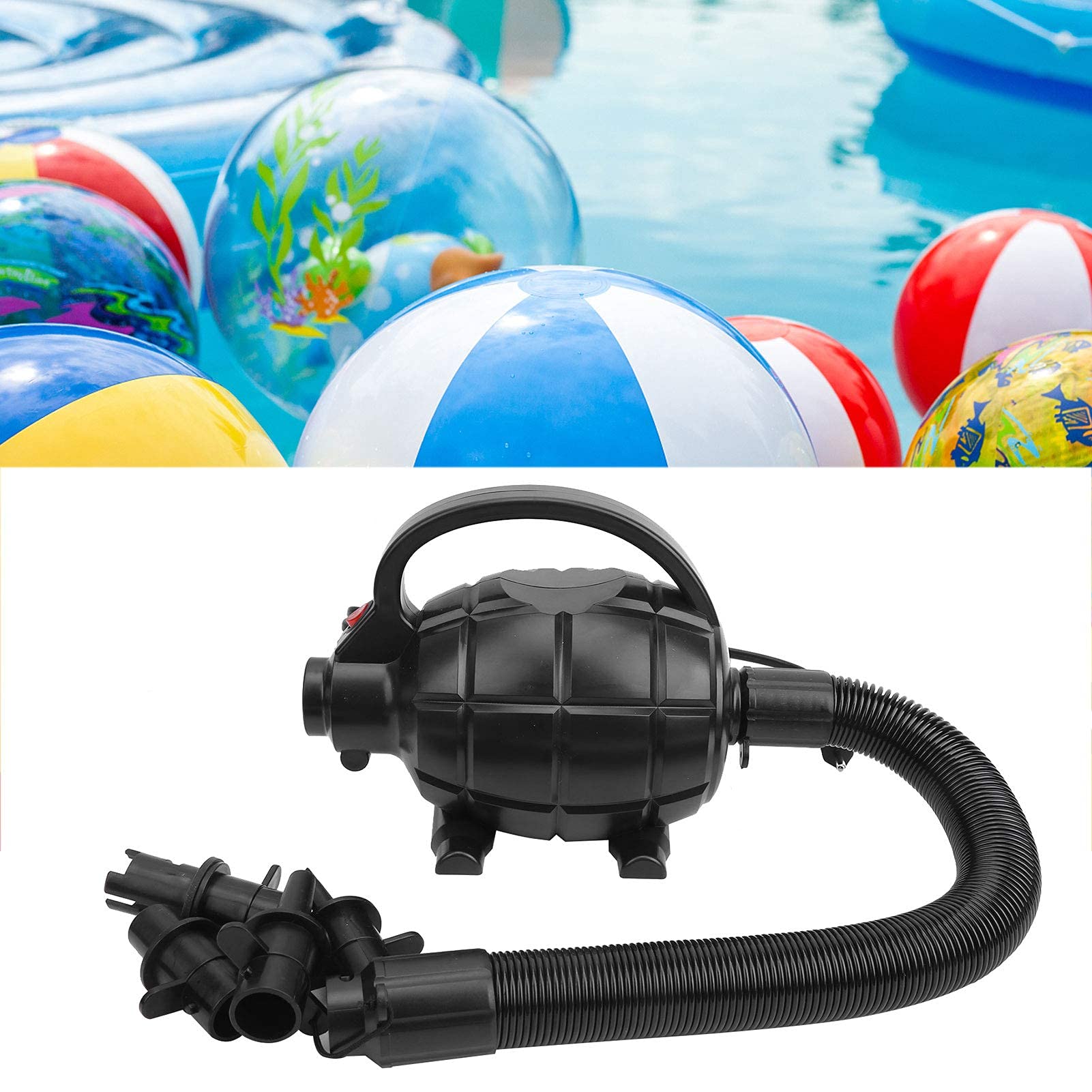 Alomejor Pompe à Air électrique 600W, Pompe de Gonflage Portative de Matelas de Radeau de Bateau Gonflable pour la Prise de L'UE