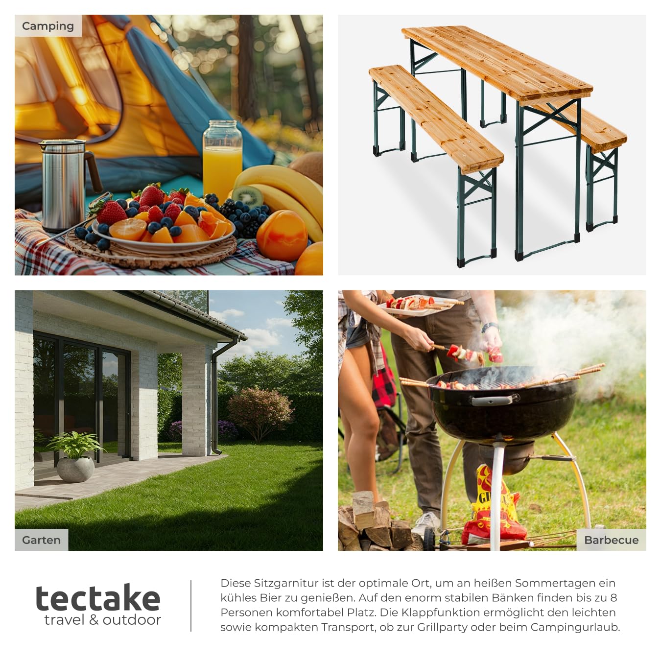 beer tent set tectake Folding Set, Beer Table, Folding Table with 2 x Beer Benches, Garden Furniture Set, Camping Accessories, Folding Table, Dining Holster Belt Black Scorpion PORSCHE INTERIOR Auswahl:Schutzblech Vorne