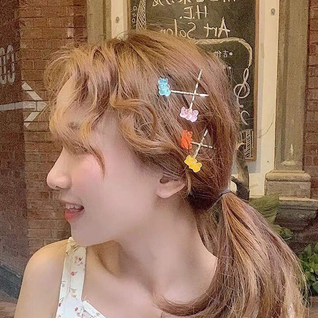 LIANXUE Mixed Cartoon Panda Bear Hair Clips Barrettes Gummy Bear Rainbow Candy Hairpins Kids Hair Accessories For Women Girls - Image 7
